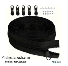 dây kéo màu đen nhựa răng số 5